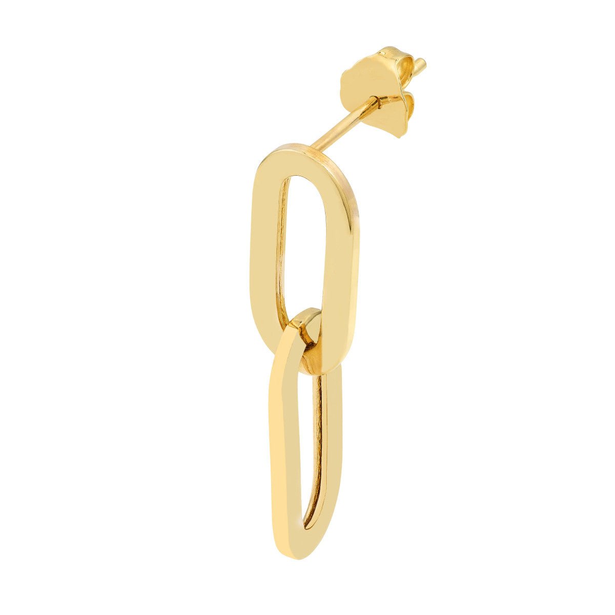 Birmingham Jewelry - 14K Yellow Gold Double Flat Oval Link Dangle Earrings - Birmingham Jewelry