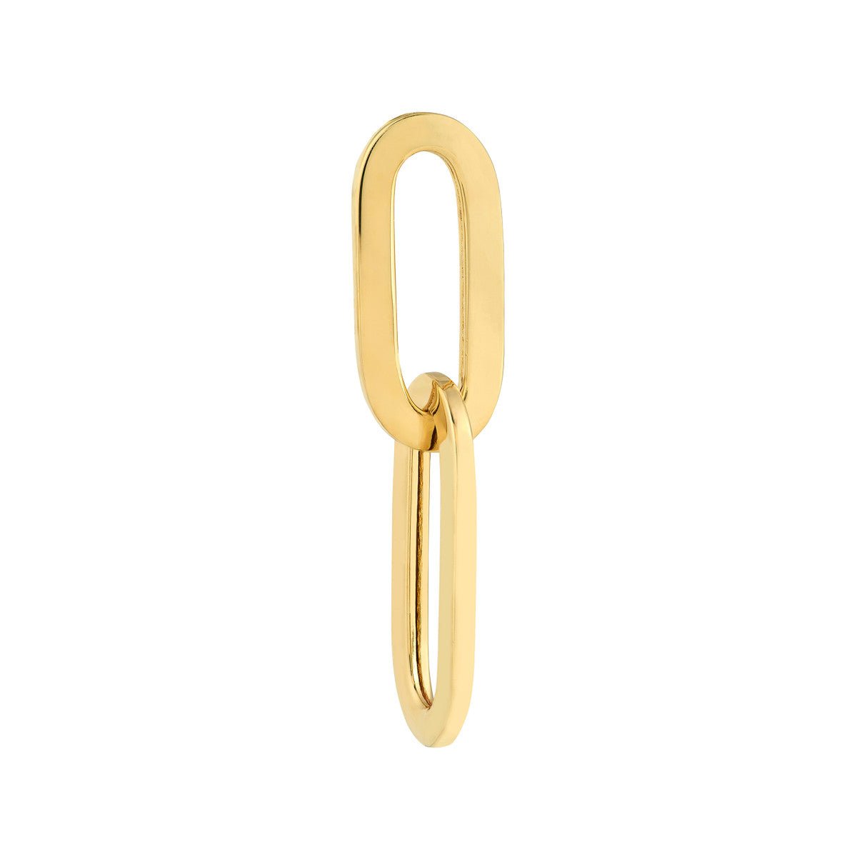 Birmingham Jewelry - 14K Yellow Gold Double Flat Oval Link Dangle Earrings - Birmingham Jewelry