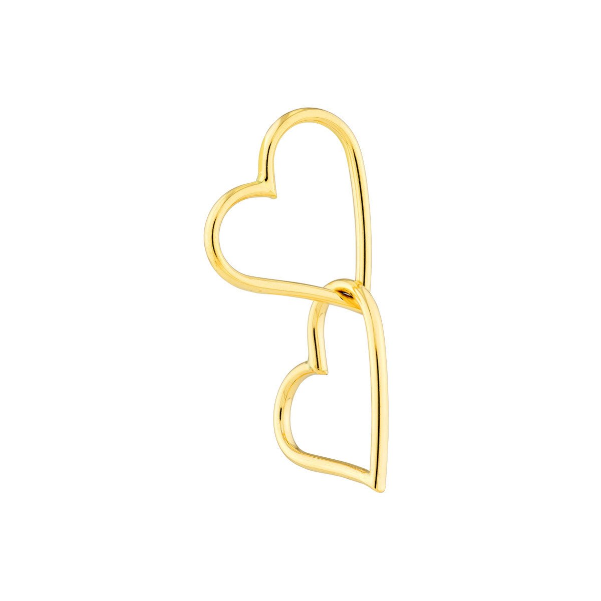 Birmingham Jewelry - 14K Yellow Gold Double Open Heart Dangle Earrings - Birmingham Jewelry