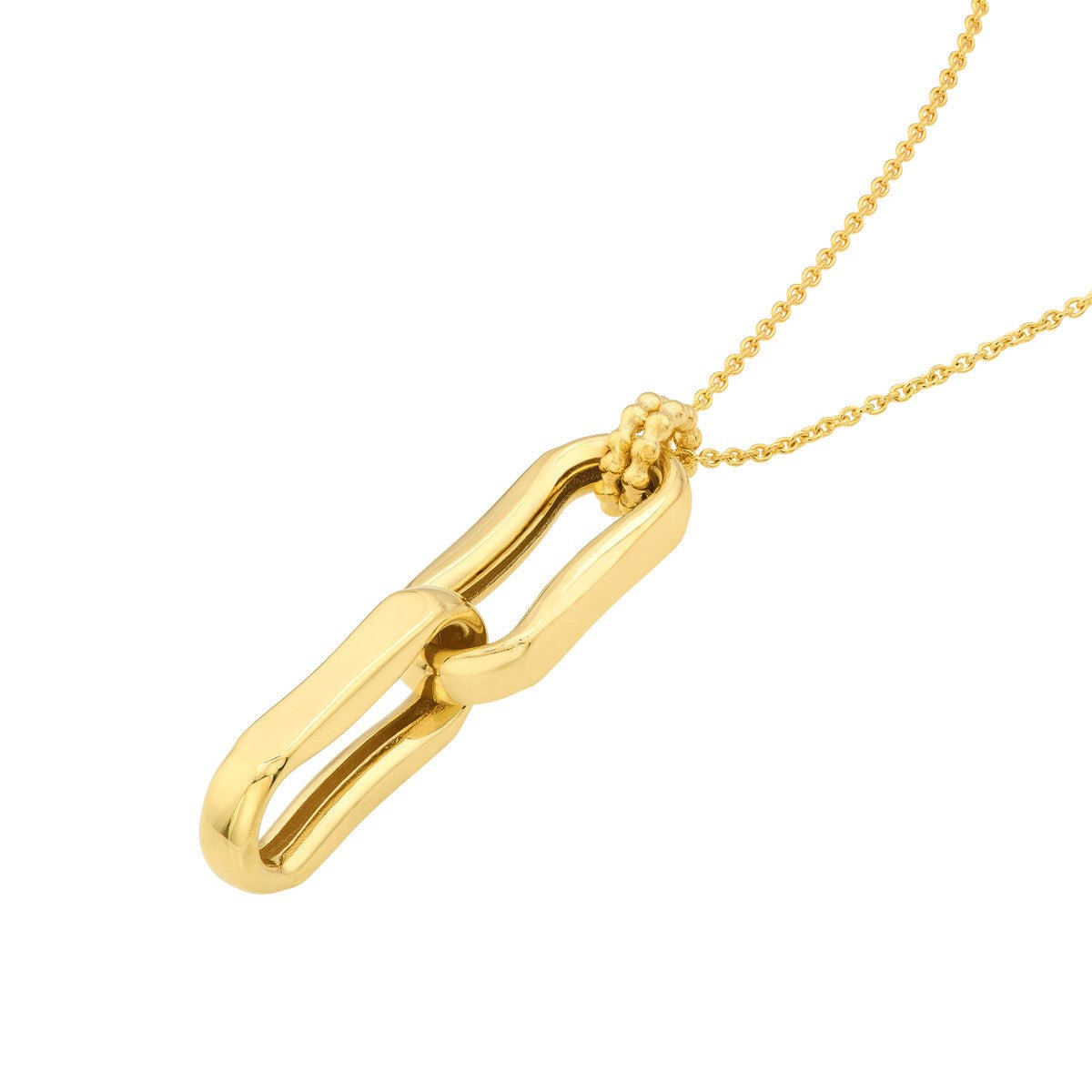 14K Yellow Gold Double Oval Link Pendant Necklace Birmingham Jewelry Necklace Birmingham Jewelry