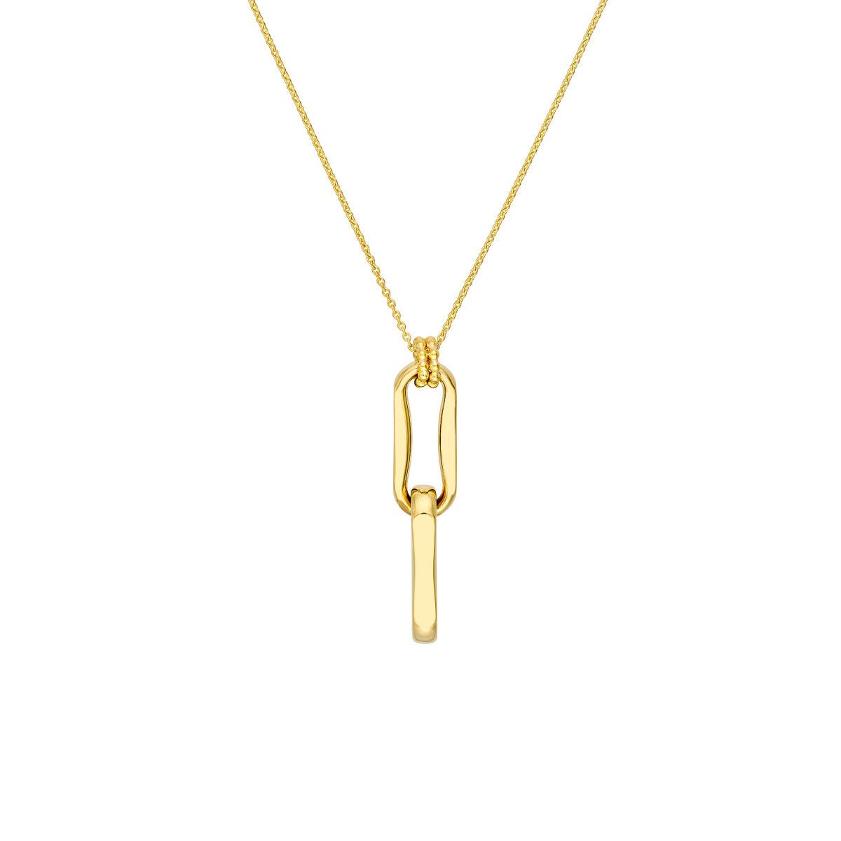 14K Yellow Gold Double Oval Link Pendant Necklace Birmingham Jewelry Necklace Birmingham Jewelry