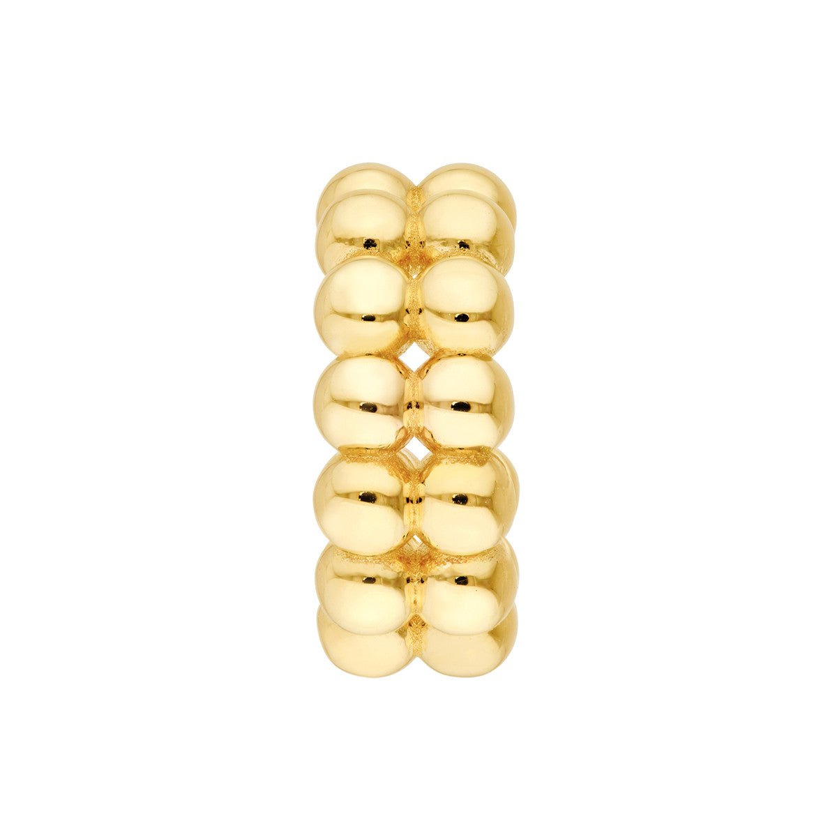 Birmingham Jewelry - 14K Yellow Gold Double Row Beaded Hoop Earrings - Birmingham Jewelry