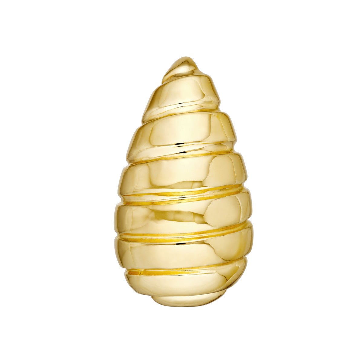 Birmingham Jewelry - 14K Yellow Gold Extra Large Ribbed Teardrop Dome Earrings - Birmingham Jewelry