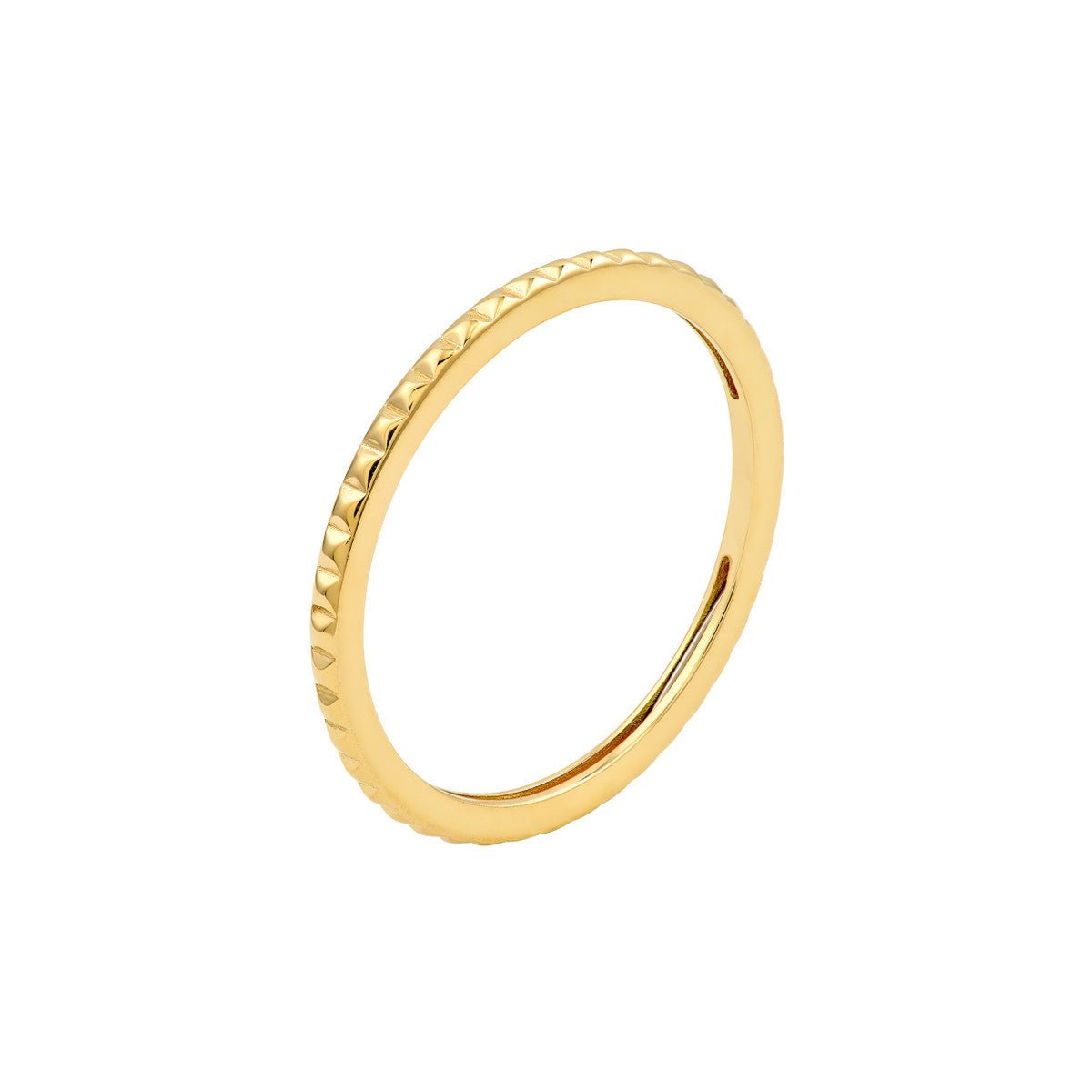 Birmingham Jewelry - 14K Yellow Gold Facet Cut Out Band Ring - Birmingham Jewelry