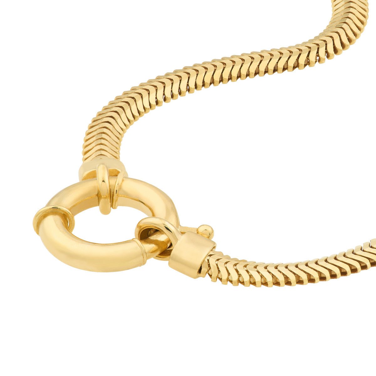 14K Yellow Gold Fancy Lock Snake D/C Chain Birmingham Jewelry Gold Chain Birmingham Jewelry