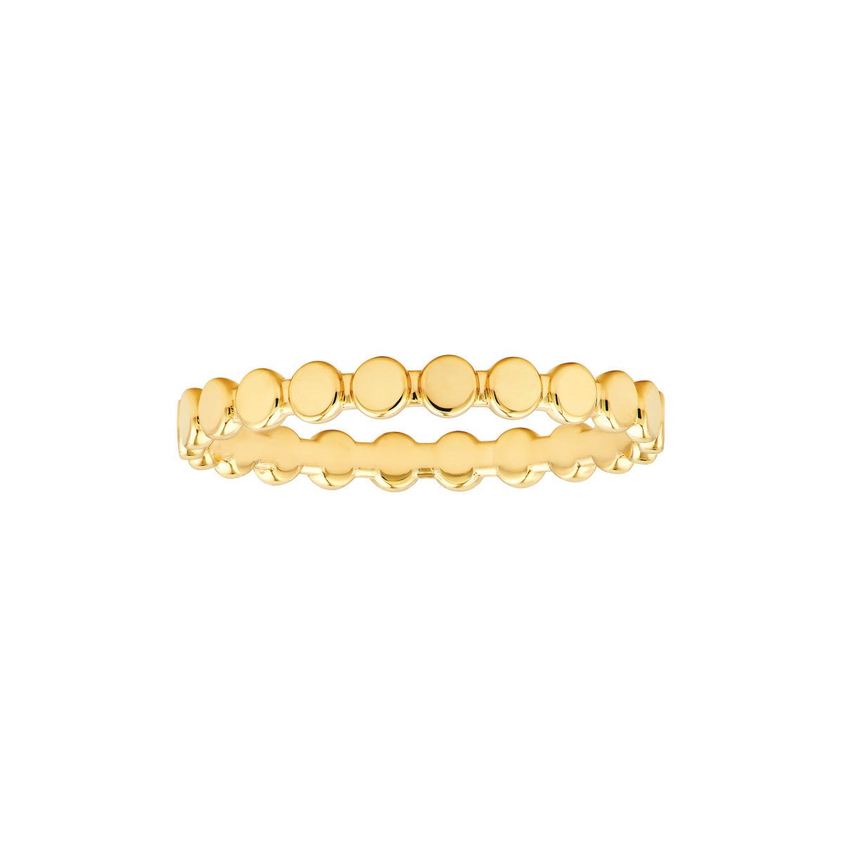 Birmingham Jewelry - 14K Yellow Gold Flat Oval Beaded Band Ring - Birmingham Jewelry