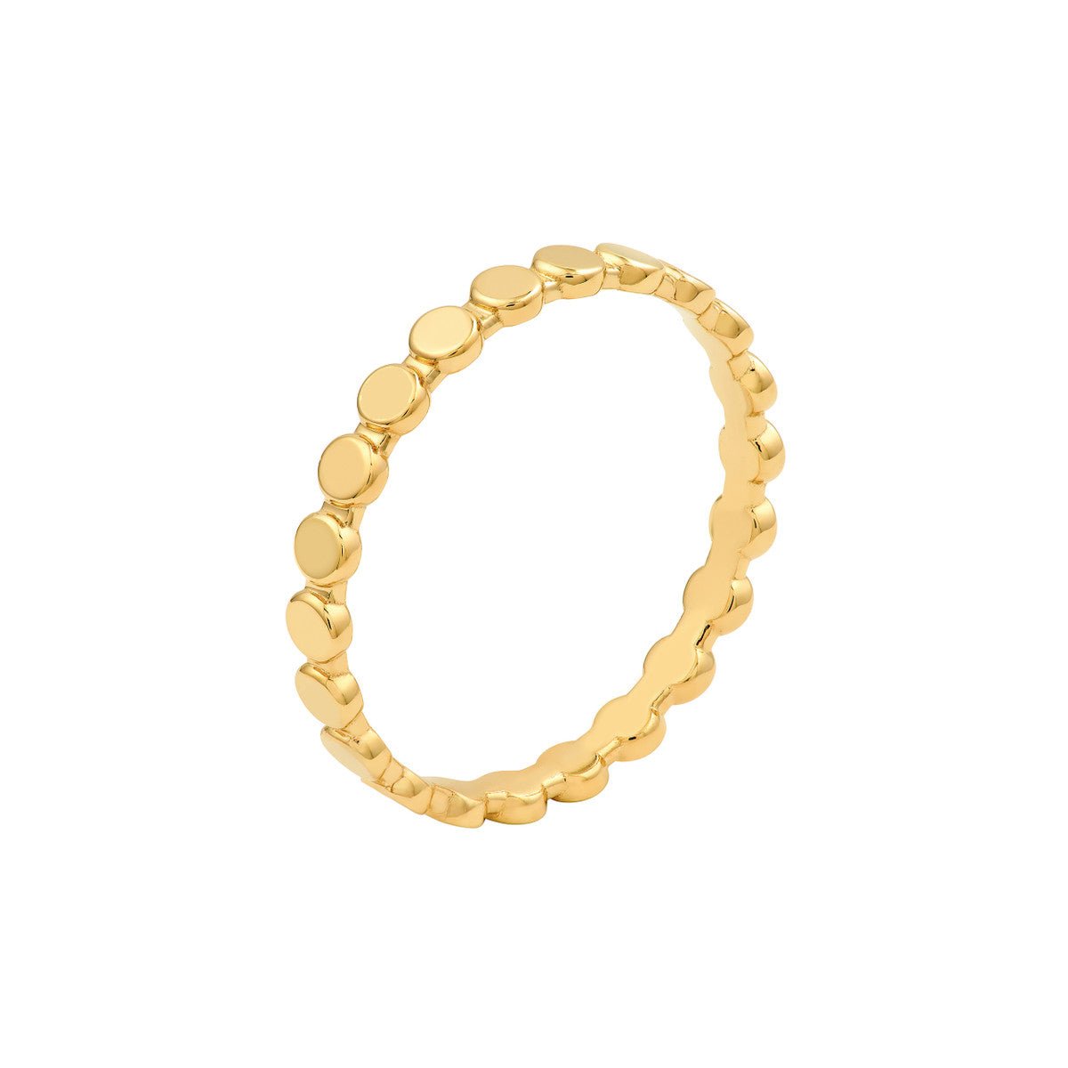 Birmingham Jewelry - 14K Yellow Gold Flat Oval Beaded Band Ring - Birmingham Jewelry