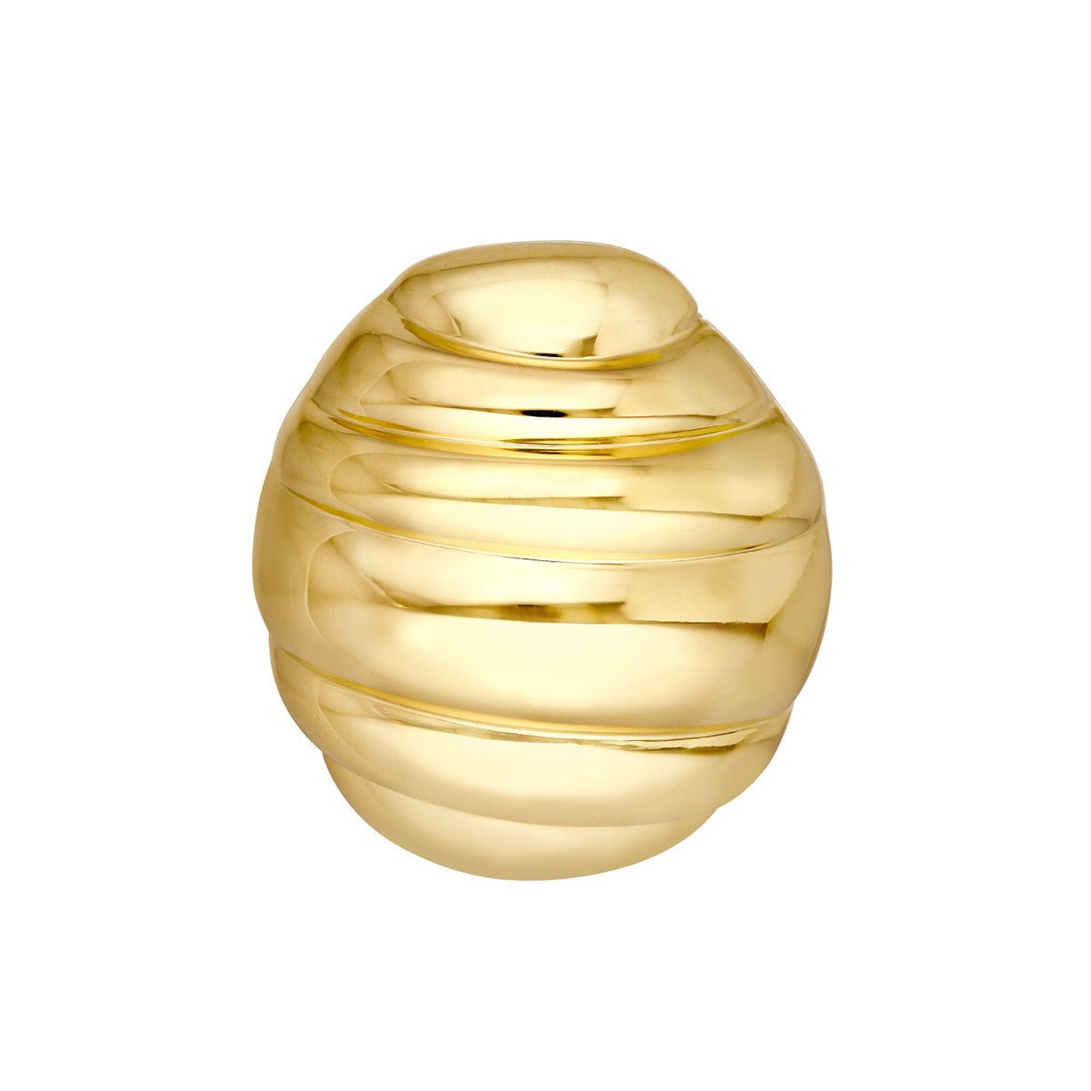 14K Yellow Gold Fluted Oval Stud Earrings Birmingham Jewelry Earrings Birmingham Jewelry