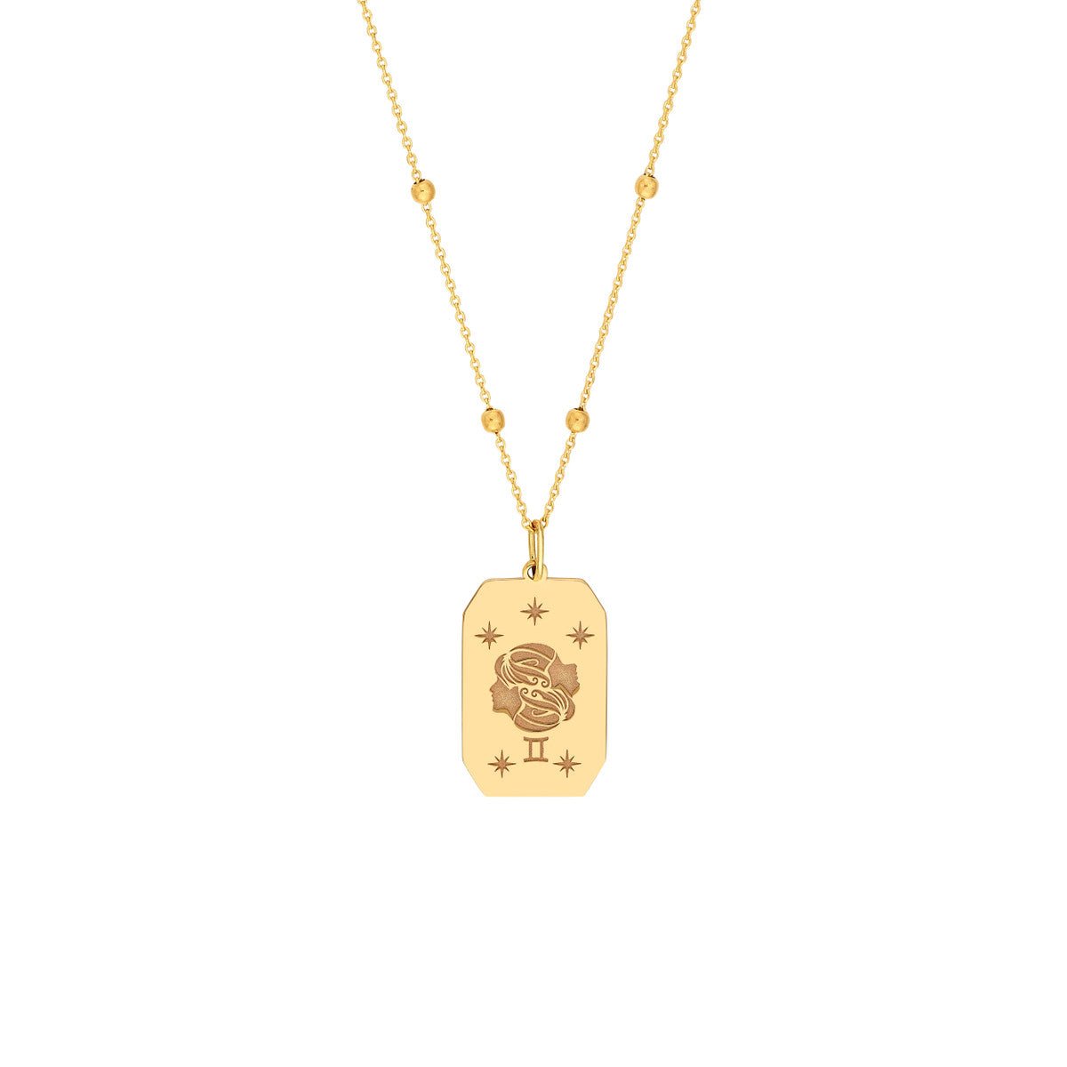 Birmingham Jewelry - 14K Yellow Gold Gemini Engraved Pendant - Birmingham Jewelry