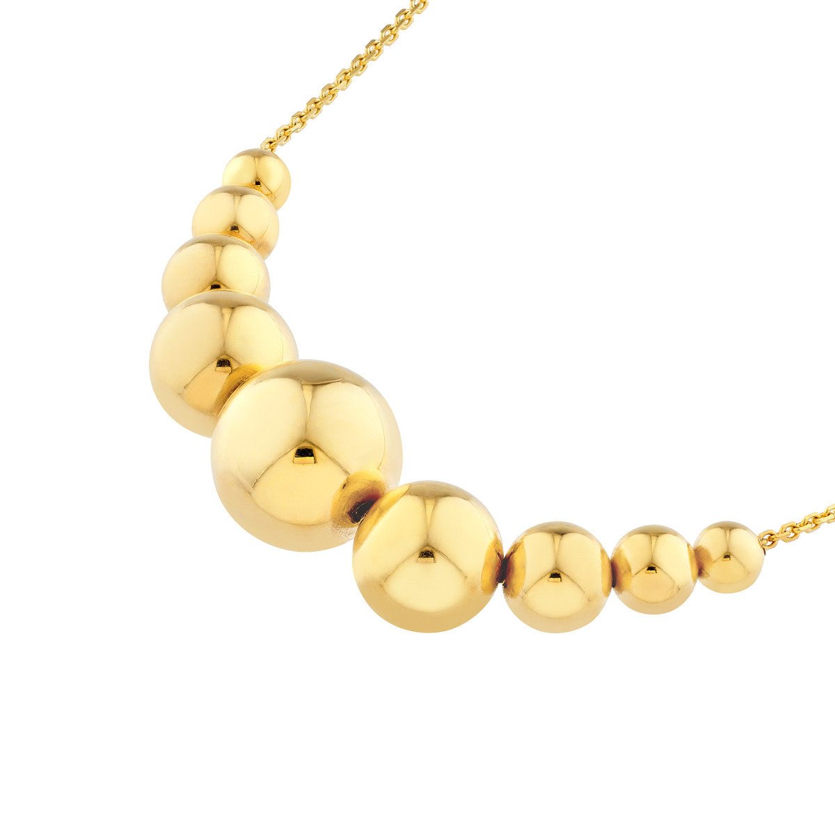 Birmingham Jewelry - 14K Yellow Gold Gradiant Round Bead Necklace - Birmingham Jewelry