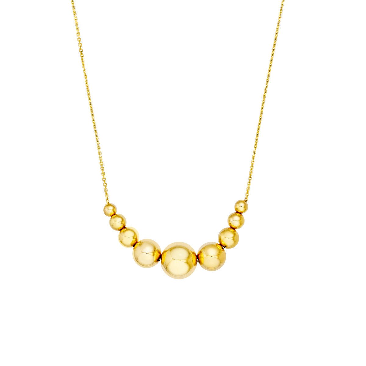 Birmingham Jewelry - 14K Yellow Gold Gradiant Round Bead Necklace - Birmingham Jewelry