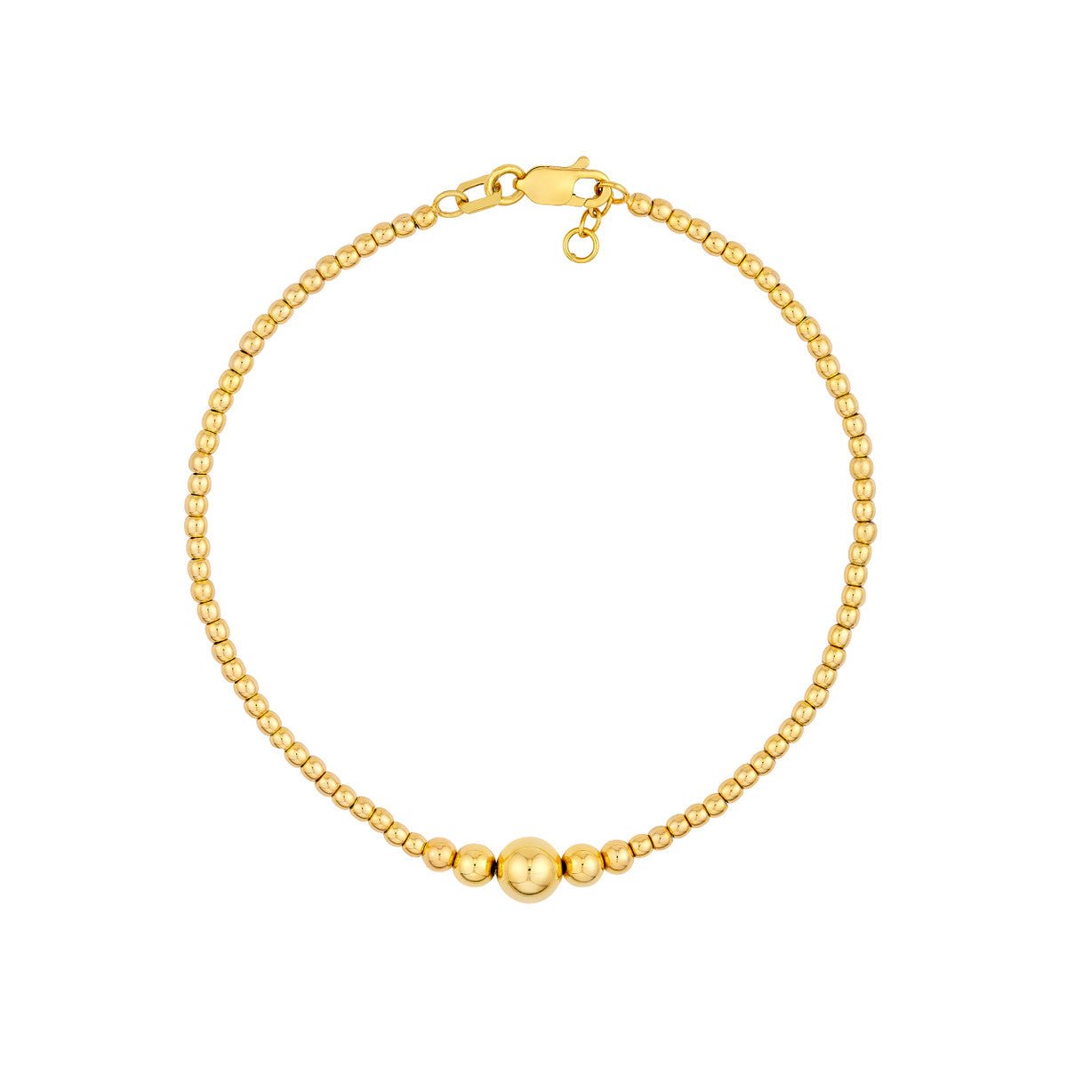 Birmingham Jewelry - 14K Yellow Gold Graduated Bead Adjustable Bracelet - Birmingham Jewelry
