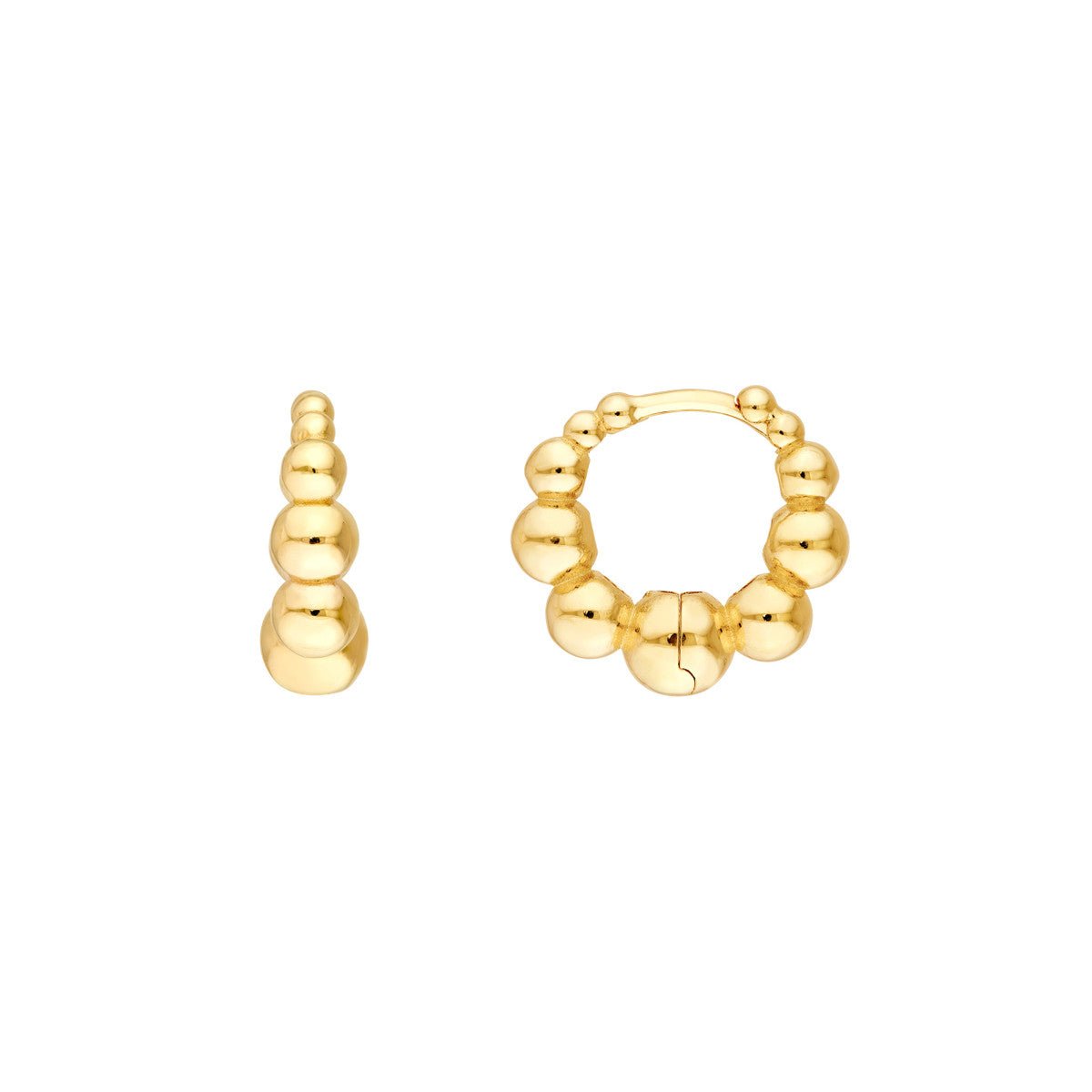 Birmingham Jewelry - 14K Yellow Gold Graduated Bead Hoop Earrings - Birmingham Jewelry