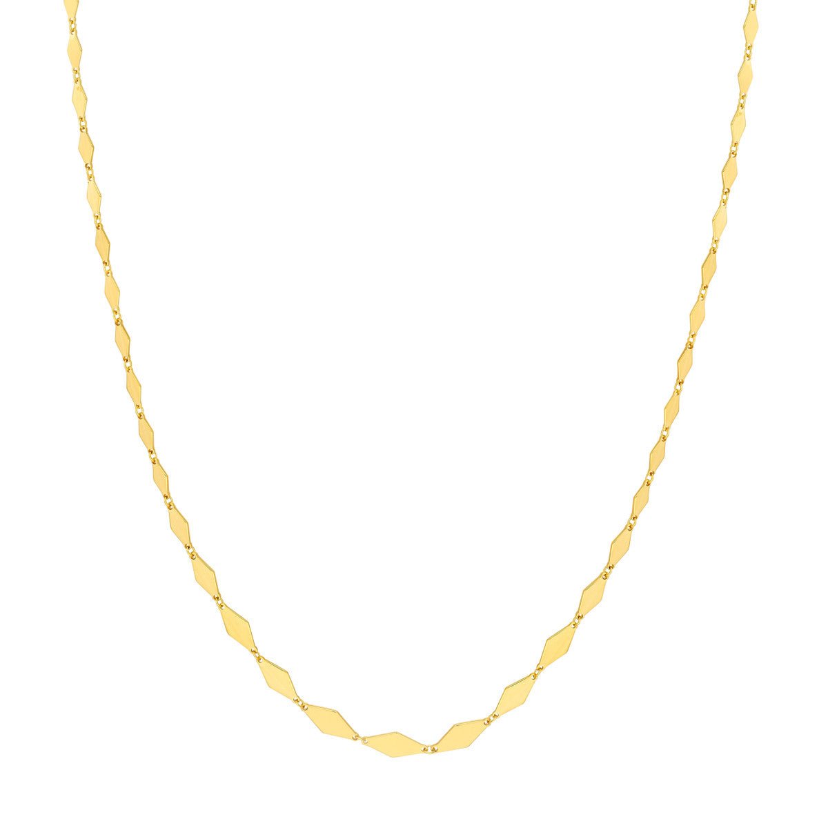 Birmingham Jewelry - 14K Yellow Gold Graduated Diamond Flat Link Necklace - Birmingham Jewelry