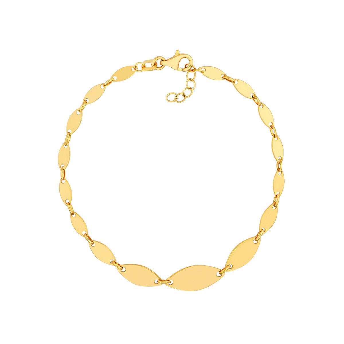 Birmingham Jewelry - 14K Yellow Gold Graduated Oval Link Bracelet - Birmingham Jewelry