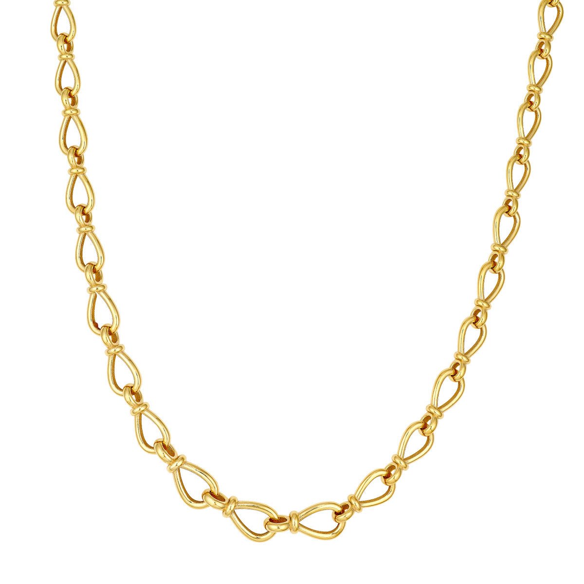 Birmingham Jewelry - 14K Yellow Gold Graduated Teardrop Link Necklace - Birmingham Jewelry