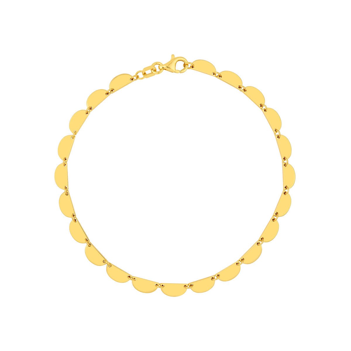 Birmingham Jewelry - 14K Yellow Gold Half Moon Link Bracelet - Birmingham Jewelry