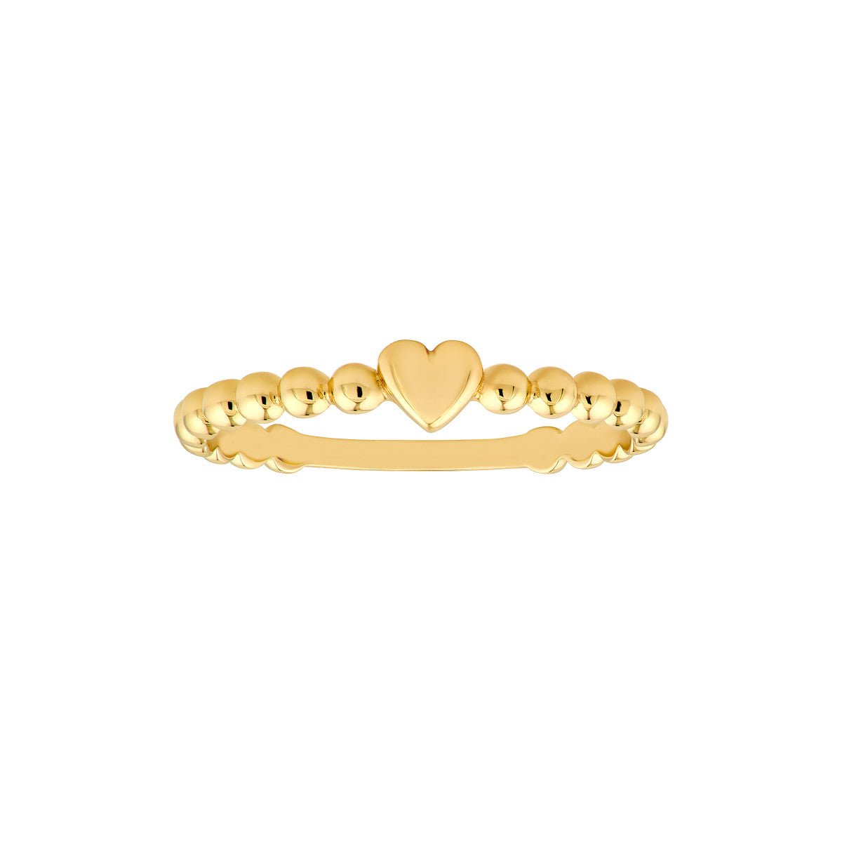 Birmingham Jewelry - 14K Yellow Gold Heart Beaded Band Ring - Birmingham Jewelry