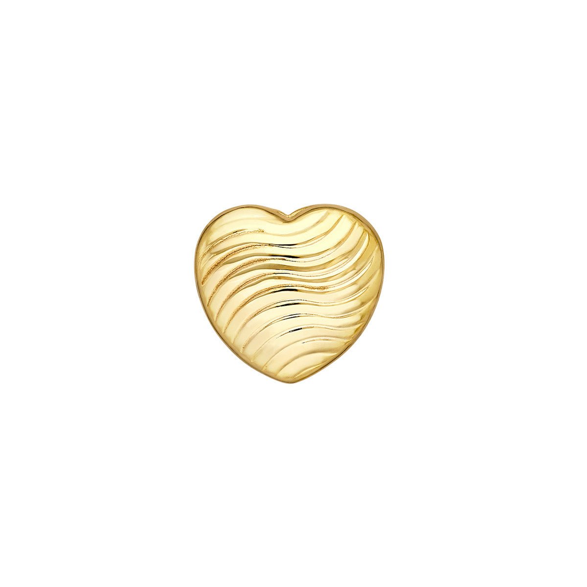 14K Yellow Gold Heart Wave Pattern Stud Earrings Birmingham Jewelry Earrings Birmingham Jewelry