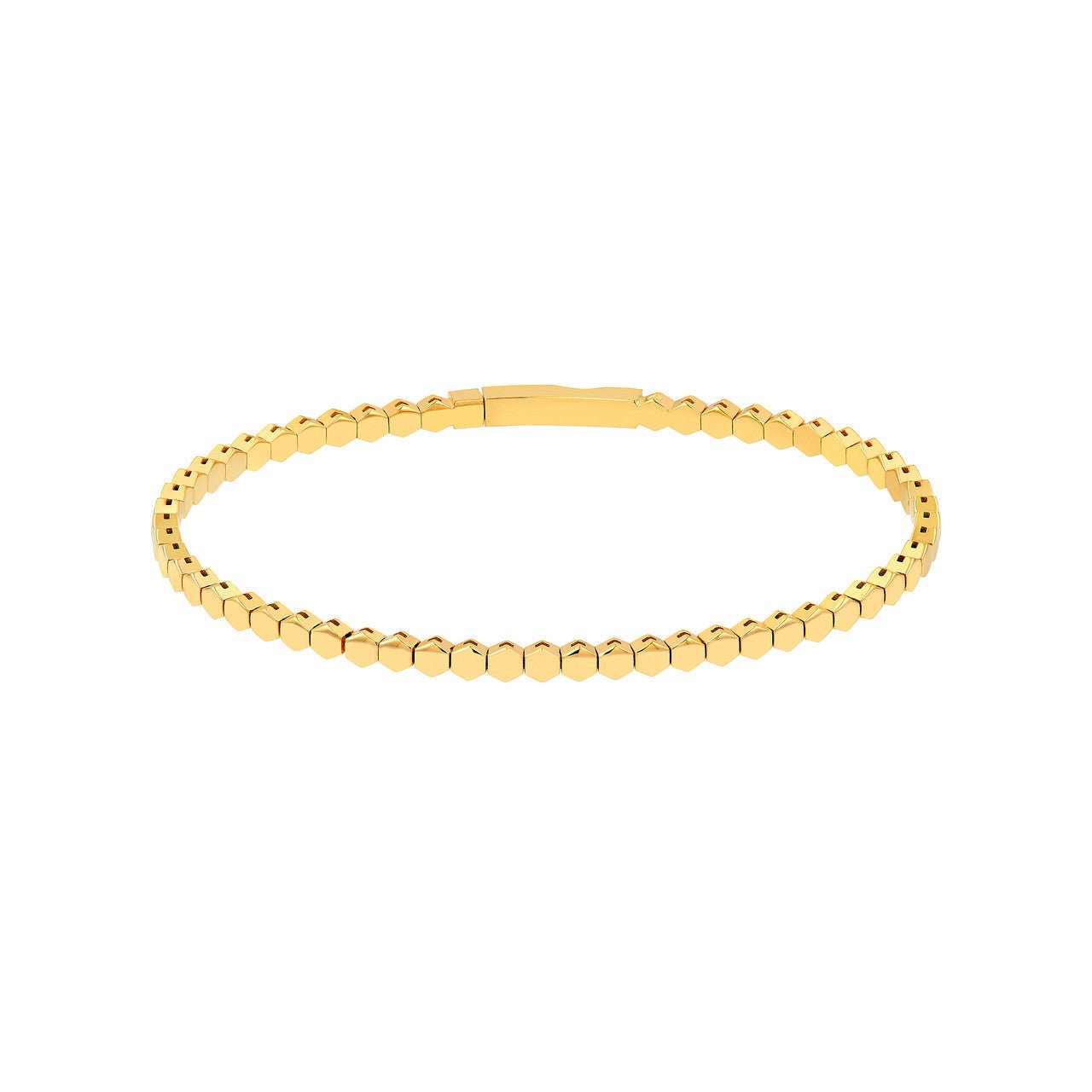 Birmingham Jewelry - 14K Yellow Gold Hexagonal Link Flexible Bracelet - Birmingham Jewelry