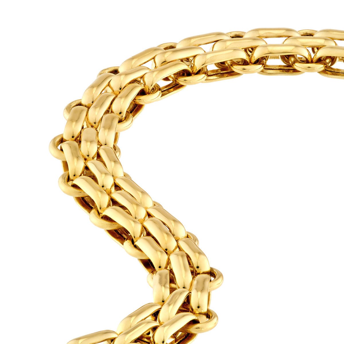 Birmingham Jewelry - 14K Yellow Gold Hollow Fancy Link Chain Bracelet - Birmingham Jewelry