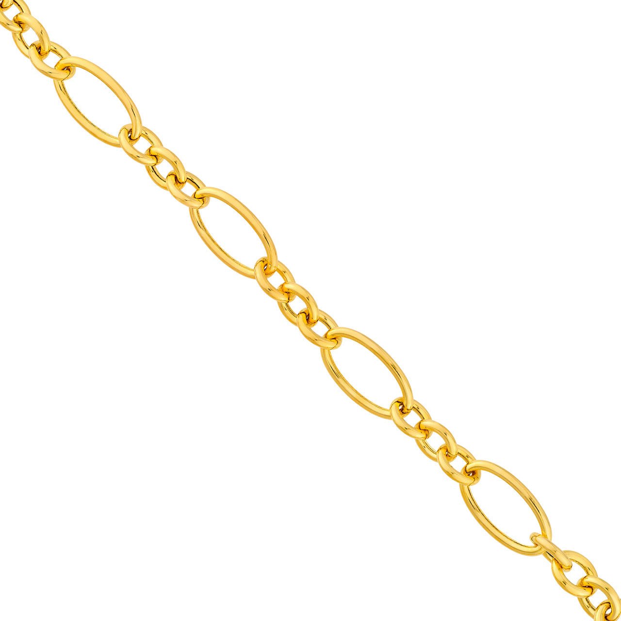 Birmingham Jewelry - 14K Yellow Gold Hollow Oval Link 3+1 Chain Necklace - Birmingham Jewelry