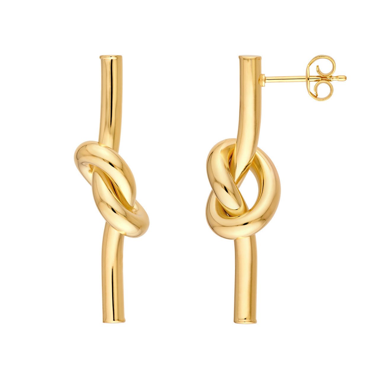 Birmingham Jewelry - 14K Yellow Gold Knotted Tube Earrings - Birmingham Jewelry