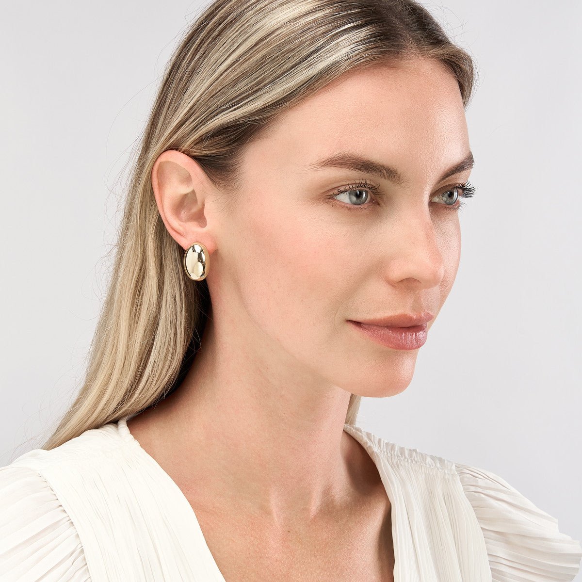 Birmingham Jewelry - 14K Yellow Gold Large Button Earrings - Birmingham Jewelry