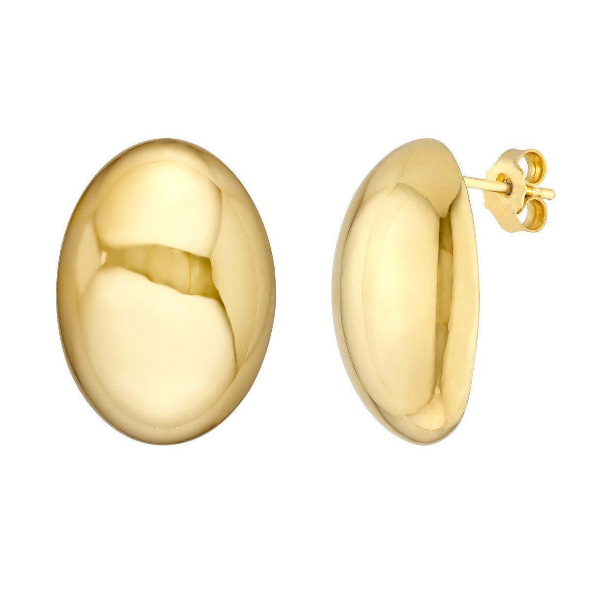 Birmingham Jewelry - 14K Yellow Gold Large Button Earrings - Birmingham Jewelry