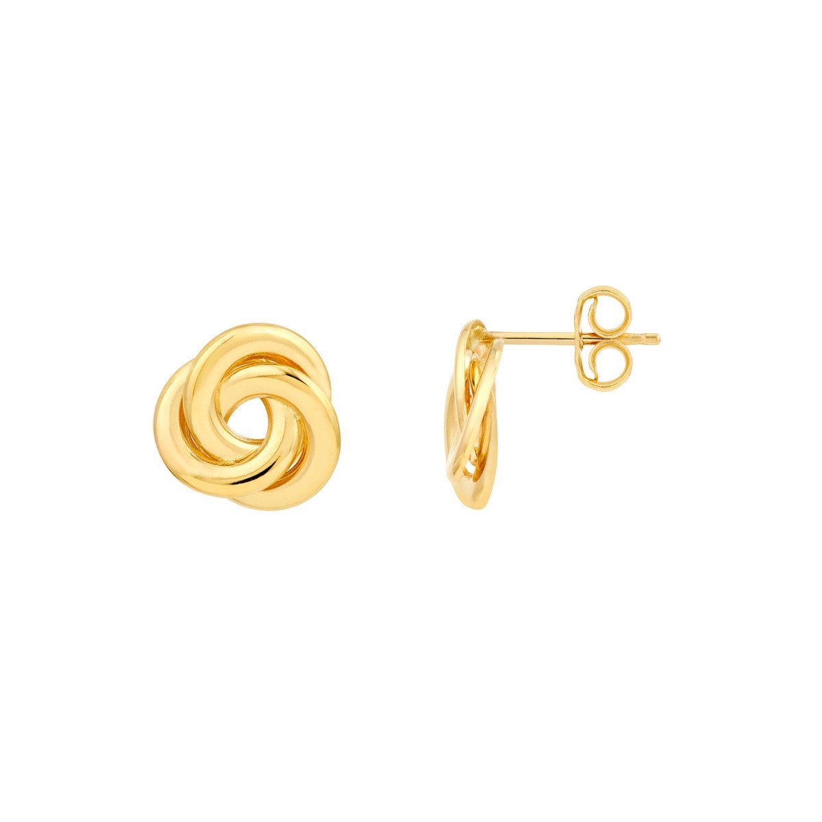 Birmingham Jewelry - 14K Yellow Gold Open Back Love Knot Stud Earrings - Birmingham Jewelry