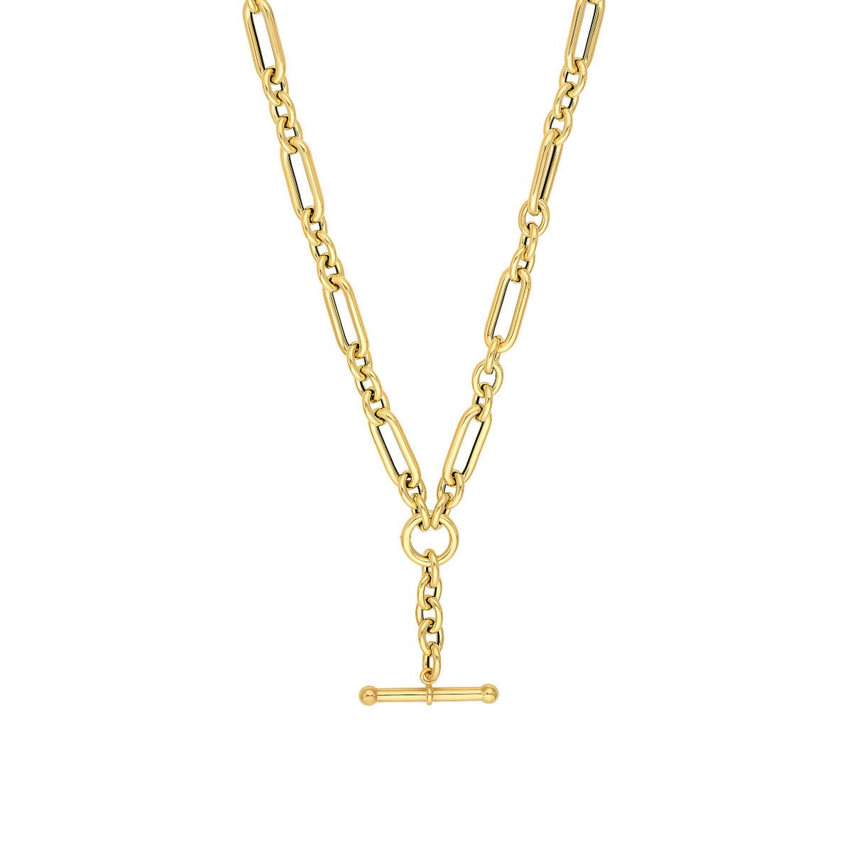Birmingham Jewelry - 14K Yellow Gold Paperclip (3+1) Lariat Necklace - Birmingham Jewelry