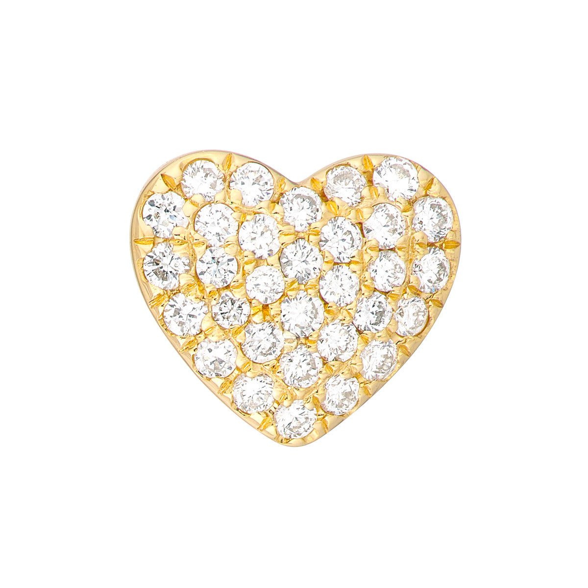 14K Yellow Gold Pave Diamond Heart Stud Earrings (1/5tcw) Birmingham Jewelry Earrings Birmingham Jewelry