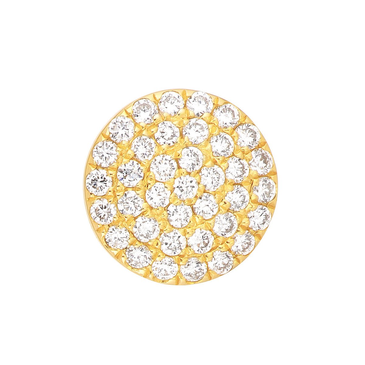 14K Yellow Gold Pave Diamond Round Stud Earrings (1/5tcw) Birmingham Jewelry Earrings Birmingham Jewelry