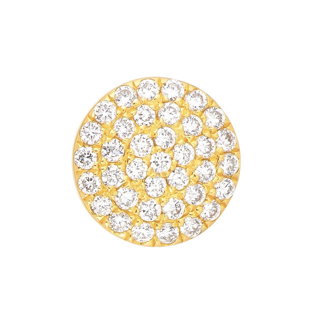 Birmingham Jewelry - 14K Yellow Gold Pave Diamond Round Stud Earrings (1/5tcw) - Birmingham Jewelry