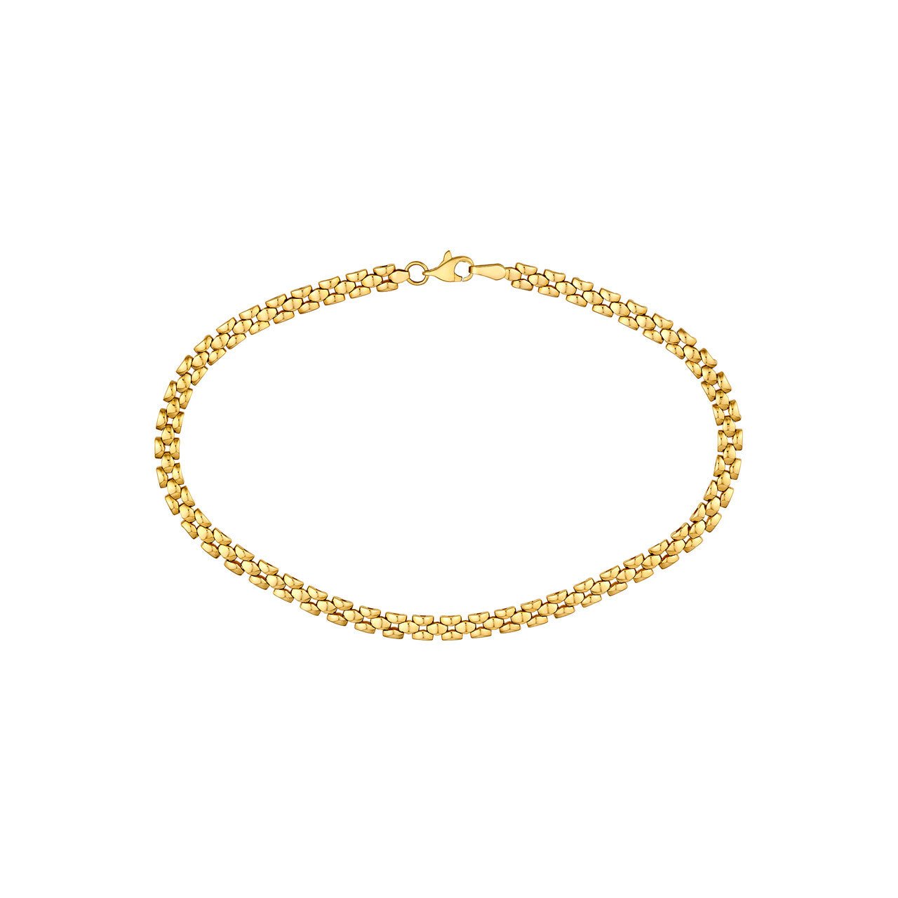 Birmingham Jewelry - 14K Yellow Gold Polished 2+1 Square Link Chain - Birmingham Jewelry
