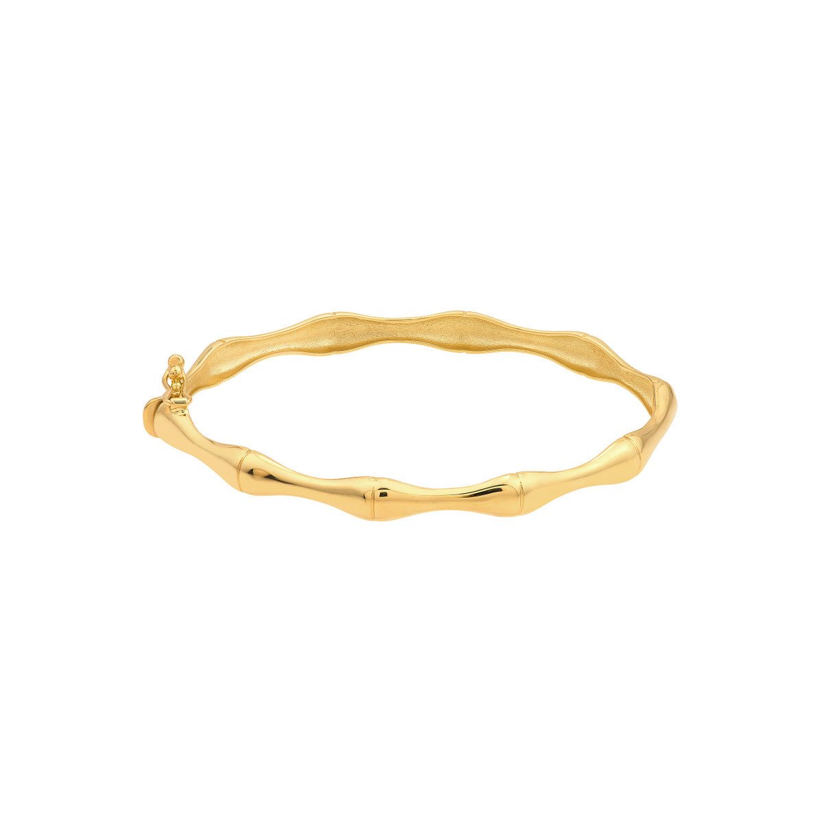 Birmingham Jewelry - 14K Yellow Gold Polished Bamboo Style Bangle Bracelet - Birmingham Jewelry