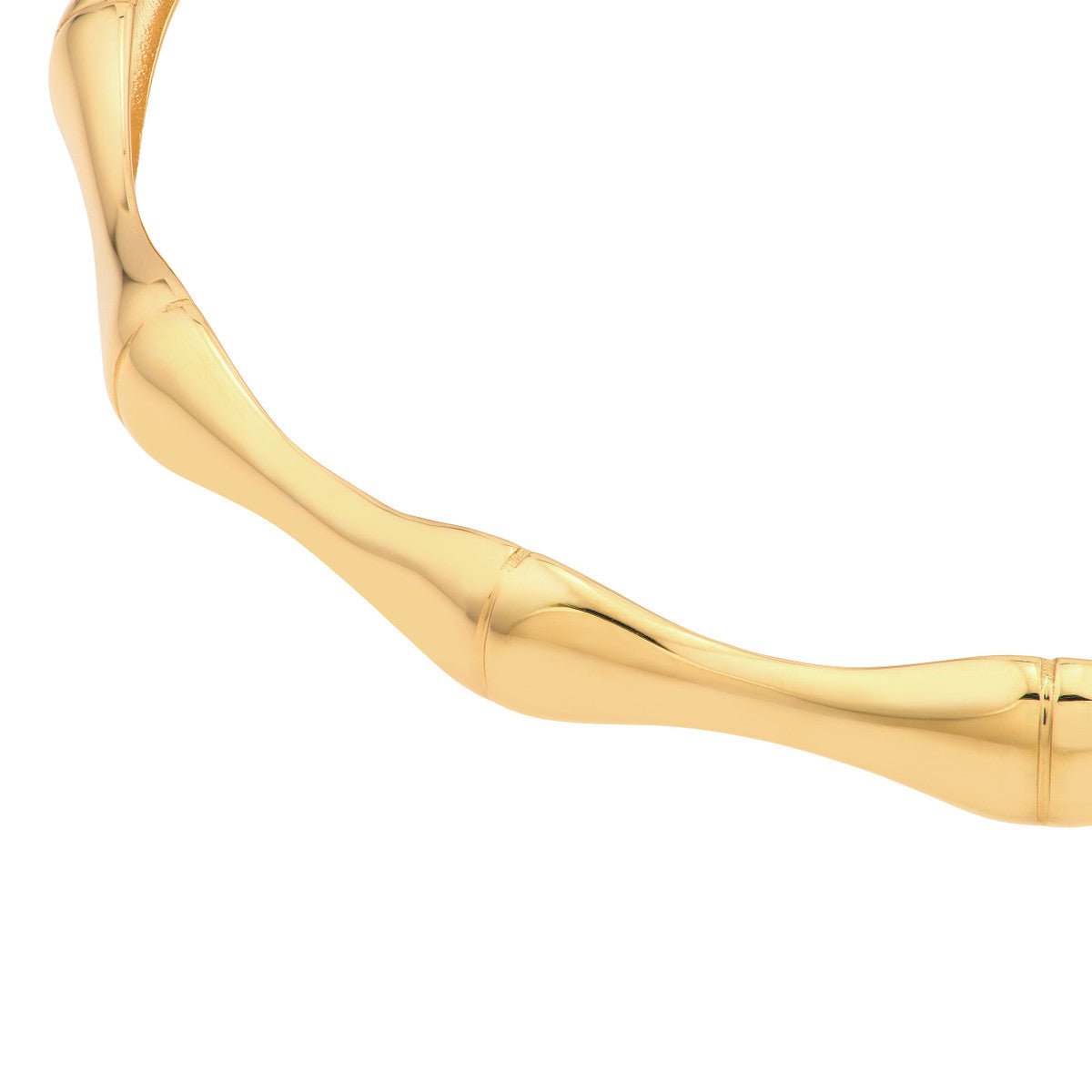 Birmingham Jewelry - 14K Yellow Gold Polished Bamboo Style Bangle Bracelet - Birmingham Jewelry