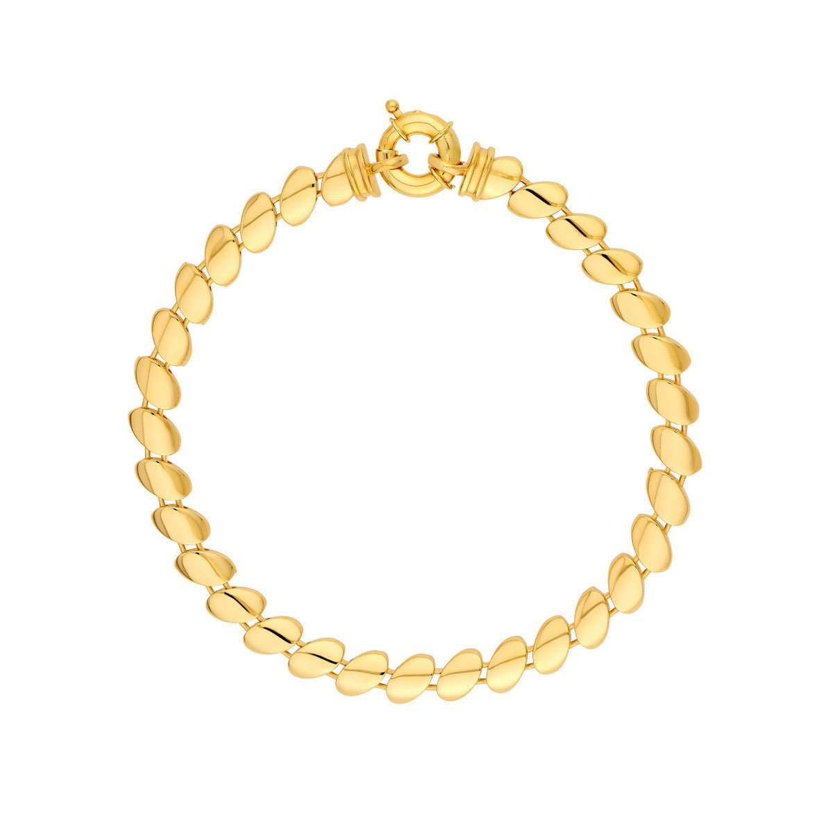 Birmingham Jewelry - 14K Yellow Gold Polished Diagonal Oval Link Bracelet - Birmingham Jewelry