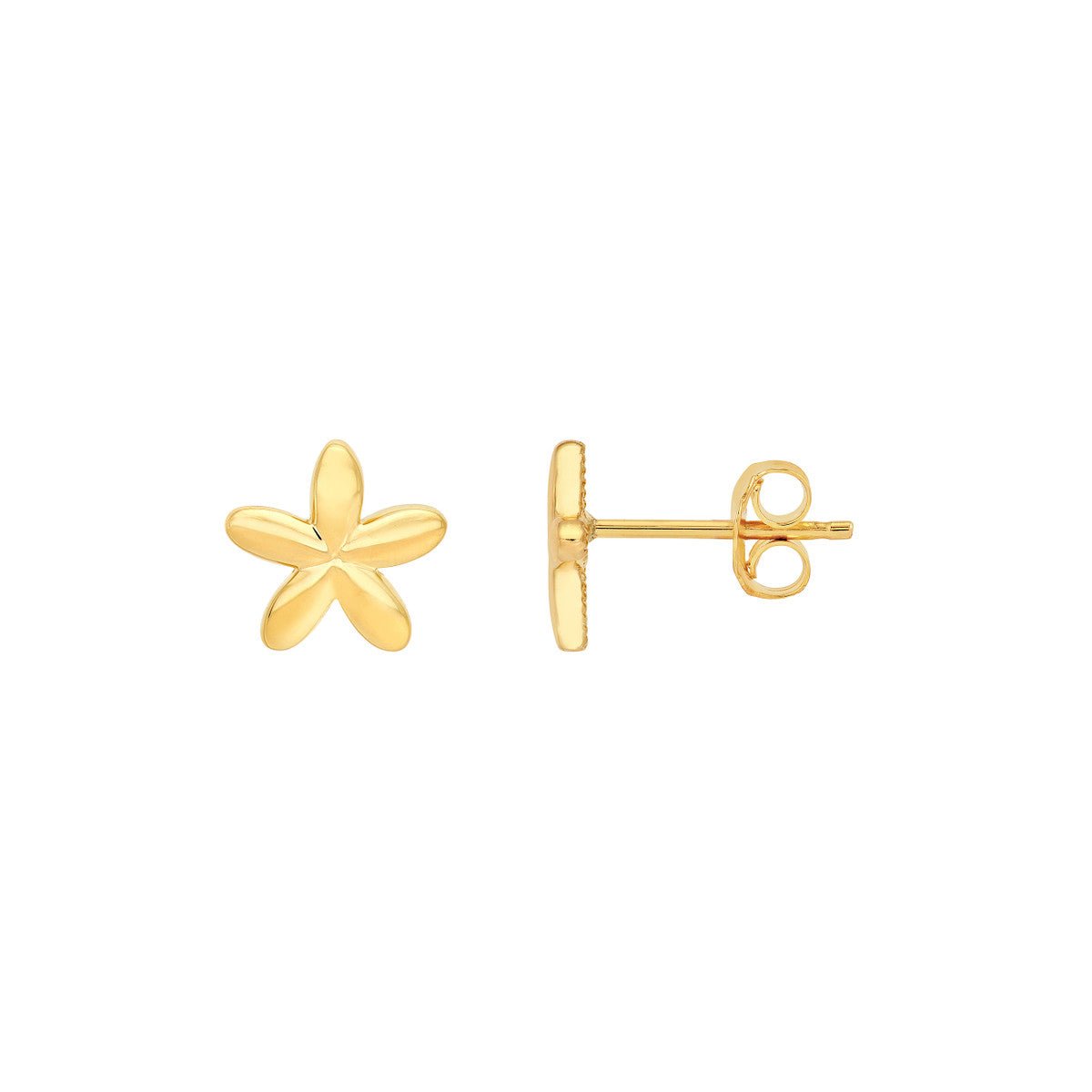 Birmingham Jewelry - 14K Yellow Gold Polished Flower Stud Earrings - Birmingham Jewelry