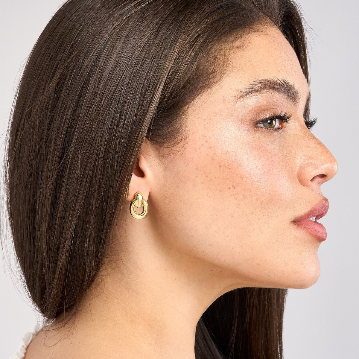 Birmingham Jewelry - 14K Yellow Gold Polished Oval Door Knocker Dangle Earrings - Birmingham Jewelry