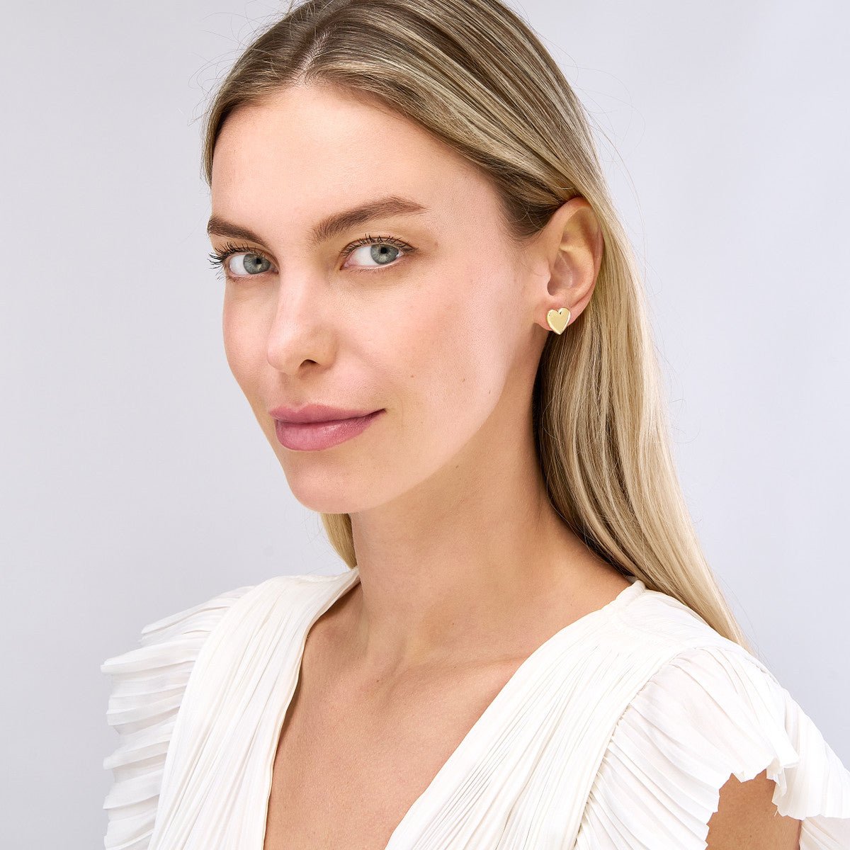 14K Yellow Gold Polished Puff Heart Earrings Birmingham Jewelry Earrings Birmingham Jewelry