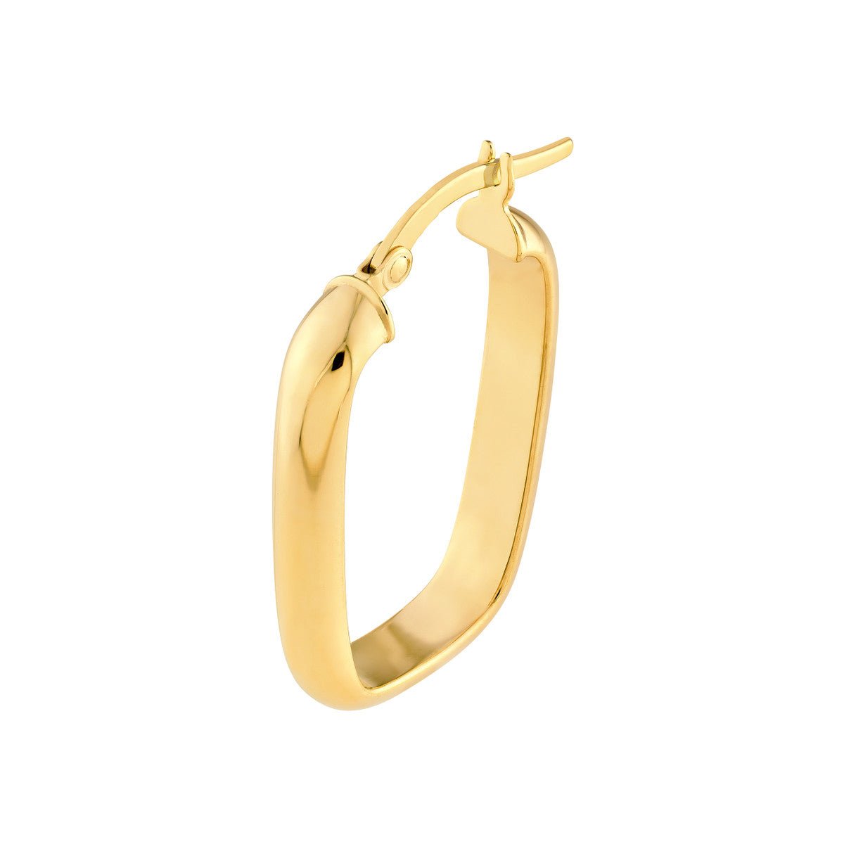 Birmingham Jewelry - 14K Yellow Gold Polished Rectangle Hoop Earrings - Birmingham Jewelry