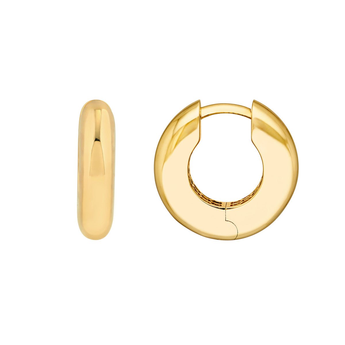 Birmingham Jewelry - 14K Yellow Gold Polished Round Hoop Earrings - Birmingham Jewelry