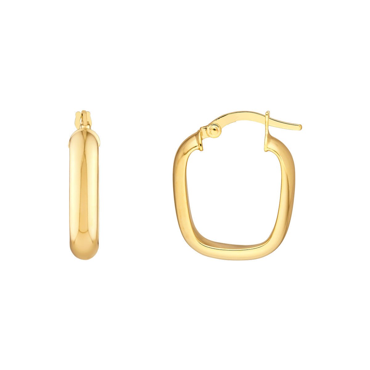 14K Yellow Gold Polished Square Hoop Earrings Birmingham Jewelry Earrings Birmingham Jewelry