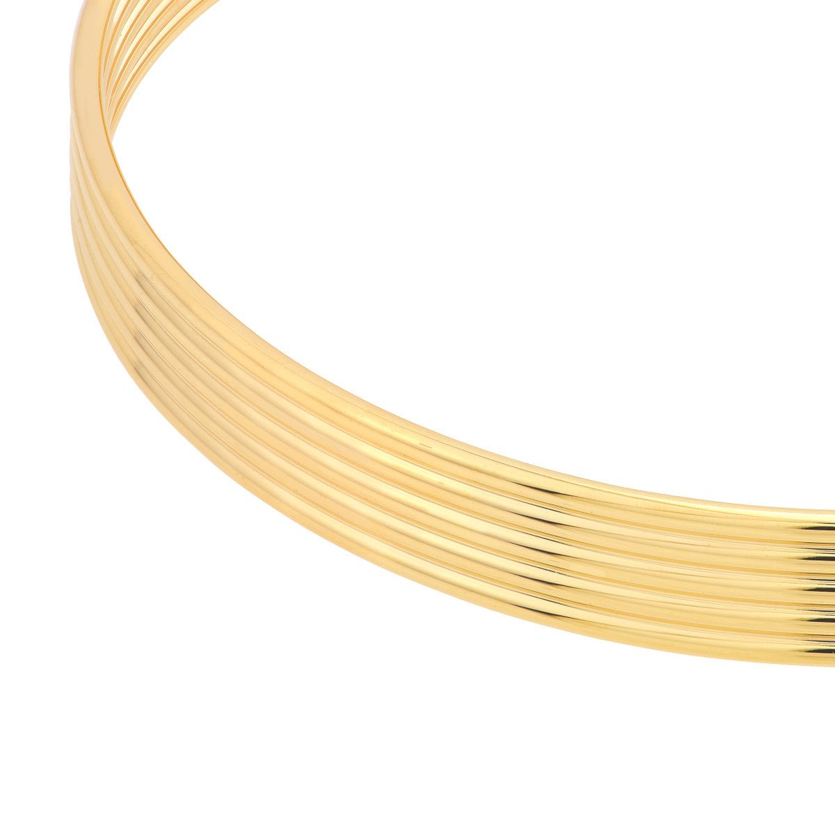 Birmingham Jewelry - 14K Yellow Gold Polished Textured Bangle - Birmingham Jewelry
