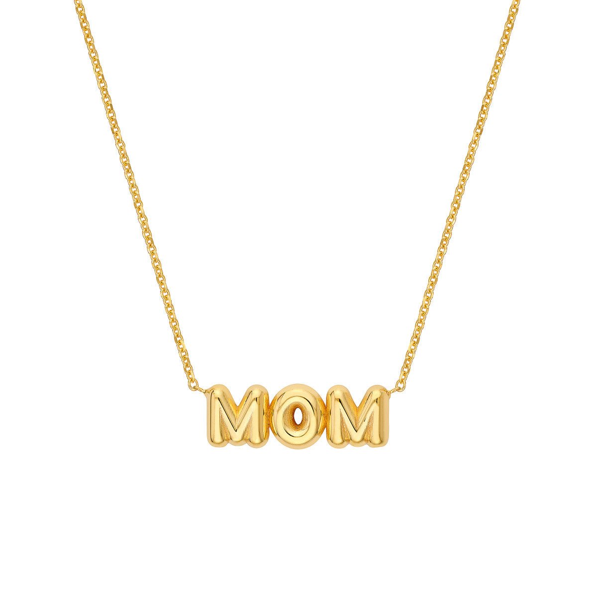 Birmingham Jewelry - 14K Yellow Gold Puff Mom Necklace - Birmingham Jewelry