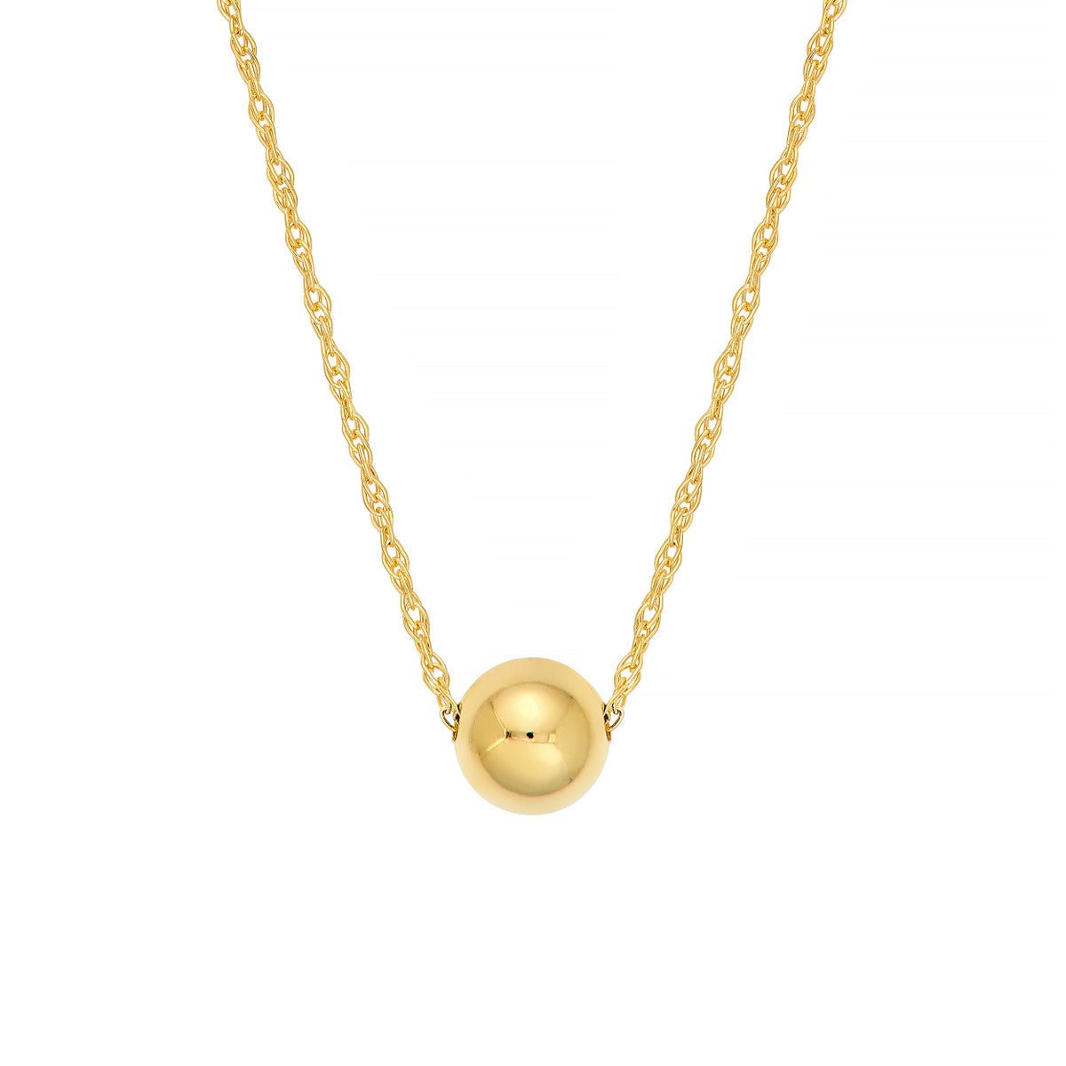 Birmingham Jewelry - 14K Yellow Gold Puffy Bead Charm Necklace - Birmingham Jewelry