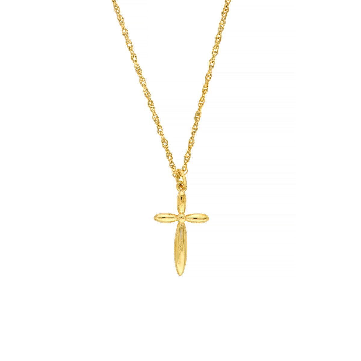 Birmingham Jewelry - 14K Yellow Gold Puffy Cross Pendant Necklace - Birmingham Jewelry