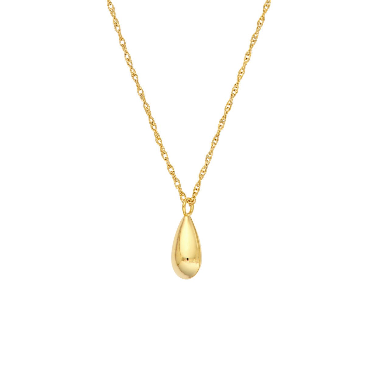 Birmingham Jewelry - 14K Yellow Gold Puffy Teardrop Pendant Necklace - Birmingham Jewelry