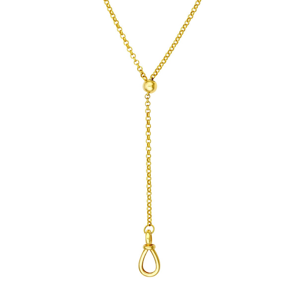 Birmingham Jewelry - 14K Yellow Gold Pull Over Rolo Lariat Necklace - Birmingham Jewelry